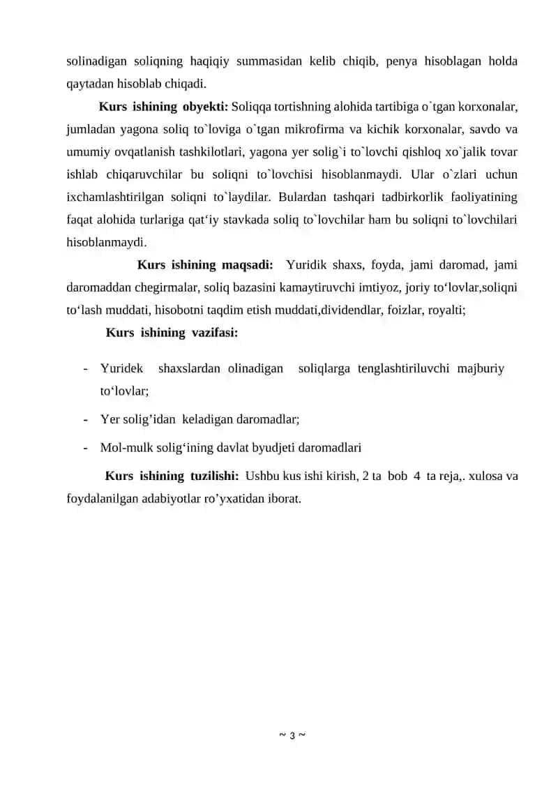 Yuridik shaxslardan olinadigan yer solig’i to’lovchilar tarkibi 3