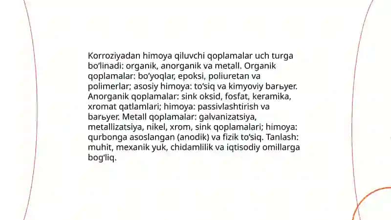 Korroziyadan himoya qiluvchi qoplamalar 3