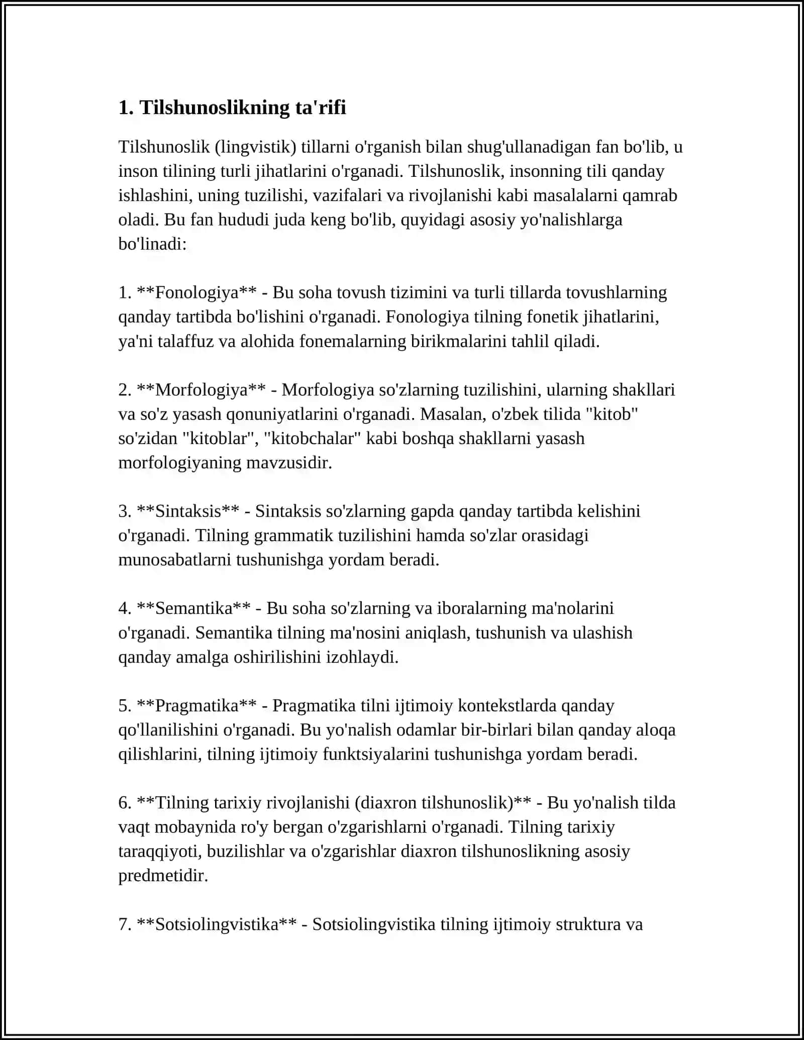 TILSHUNOSLIKNING SOHALARI HAQIDA MAʼLUMOT 3