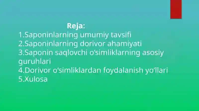 Saponin saqlovchi dorivor o’simliklar 3