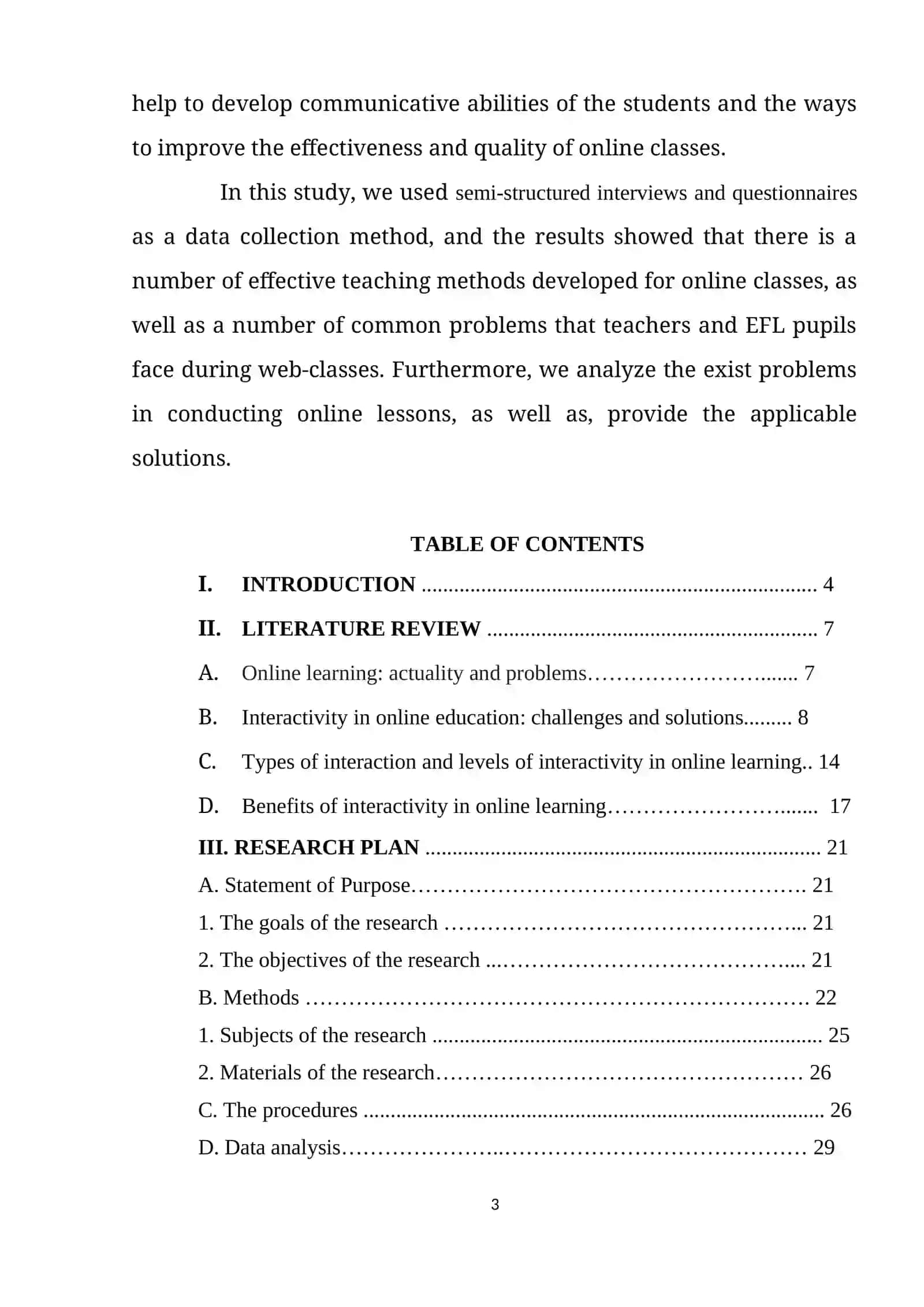 THE IMPORTANCE OF INTERACTIVITY IN ONLINE LEARNING 3