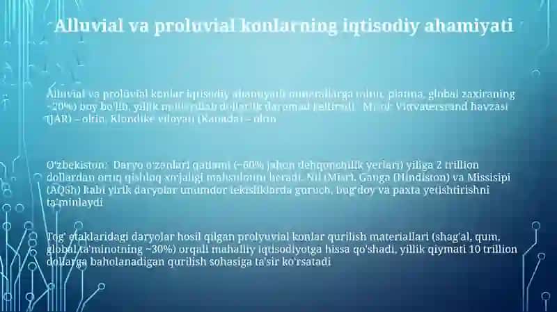 Allüvial va Prolüvial Konlar 3