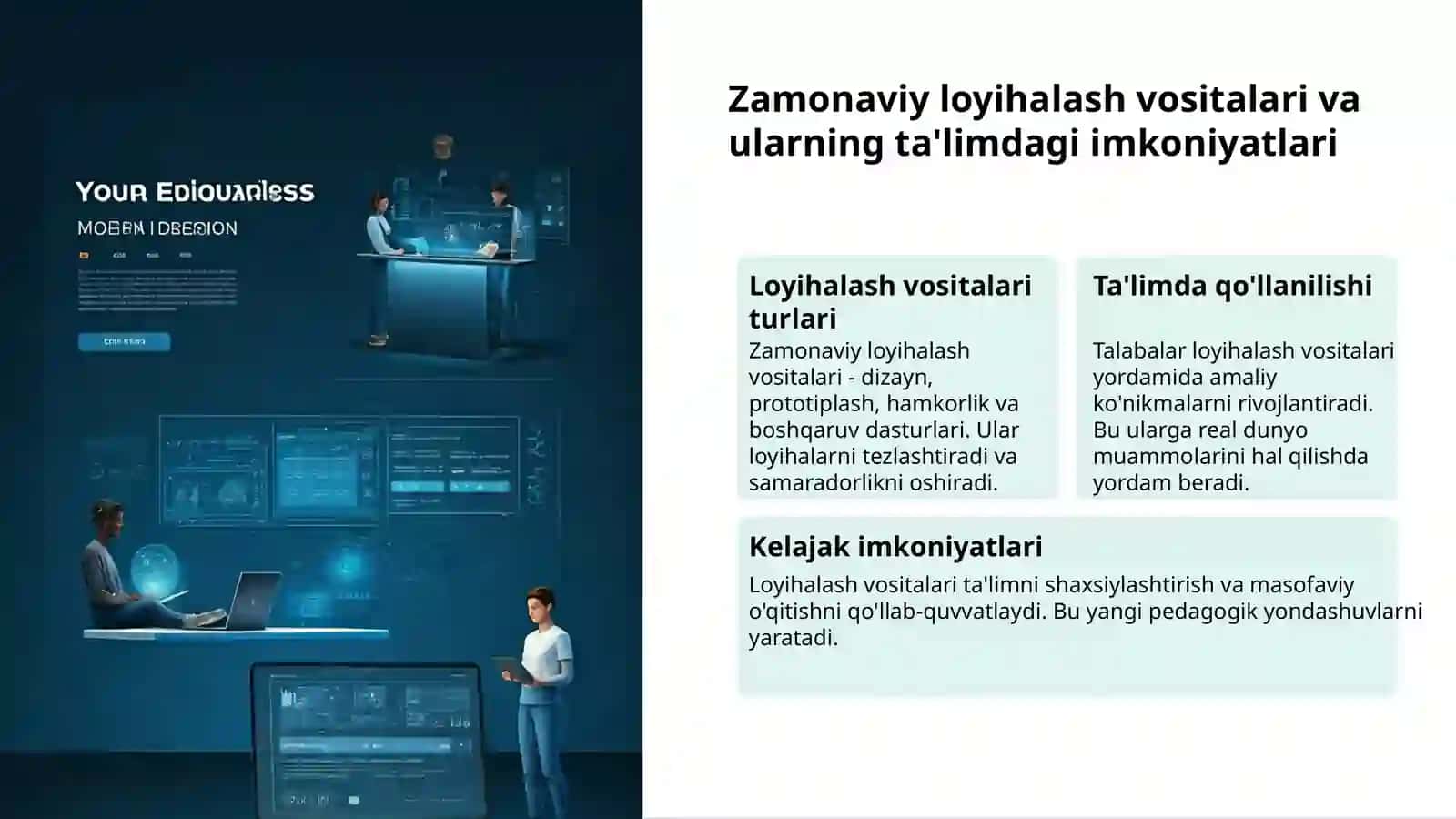 Loyihalash texnologiyalari: ta'limni yangilash 3