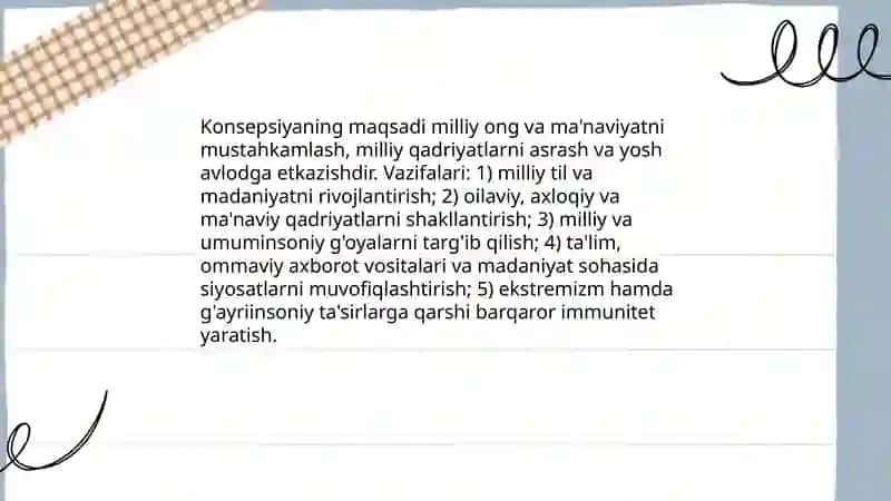 Milliy ma'naviyatni rivojlanish konsepsiyasi 3