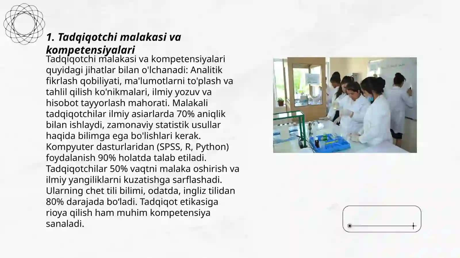 Tadqiqotchi malakasi va kompetensiyalari 3