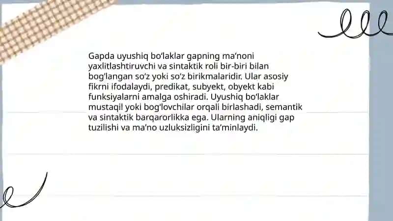 Gapda uyushiq va ajratilgan boʻlaklar 3