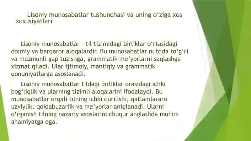 O‘zbek tilida lisoniy munosabatlar va uning turlari 3