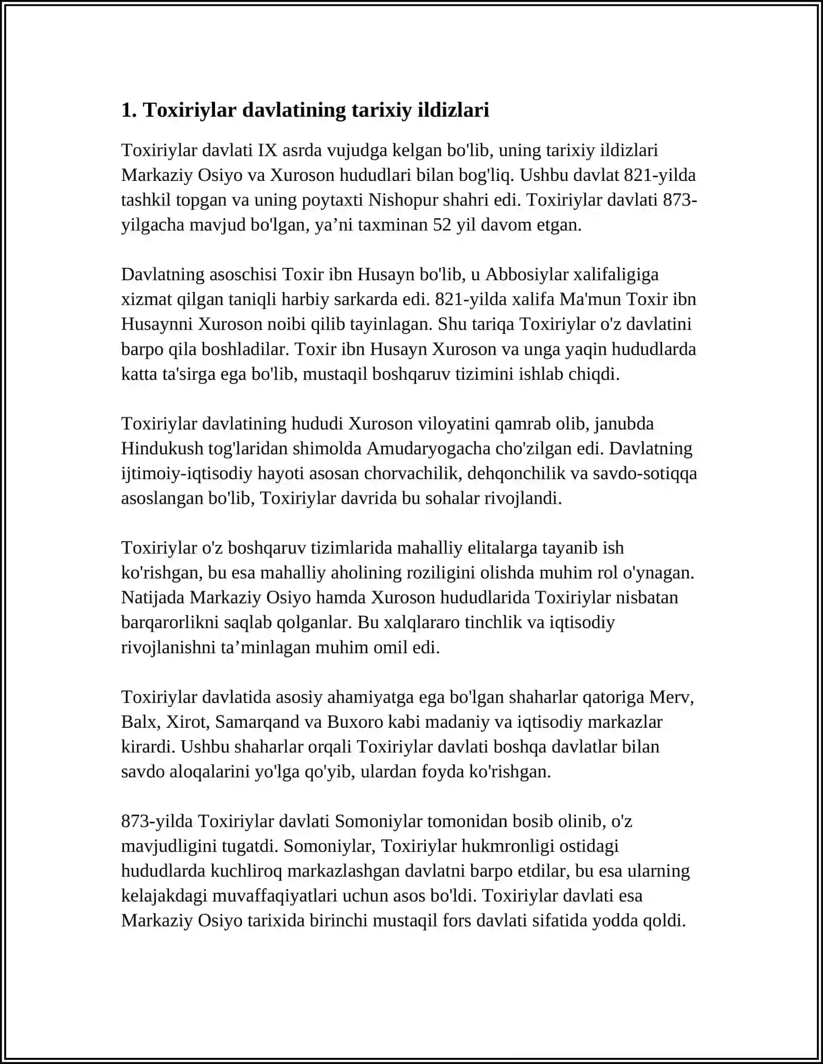 TOXIRIYLAR DAVLATI 3