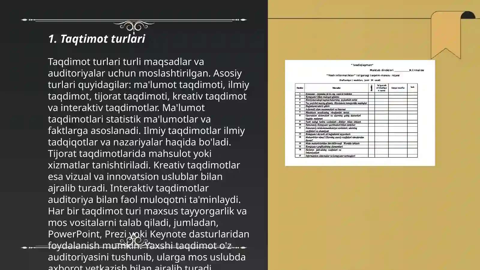 Taqdimot turlari 3