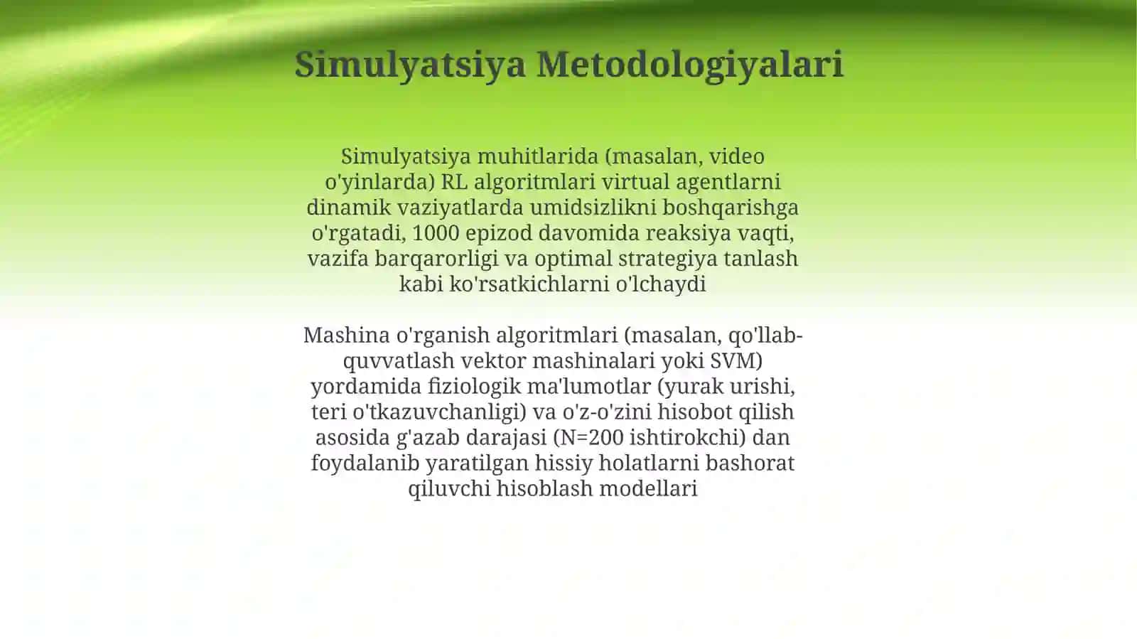 Simulyatsiya Metodologiyalari 3