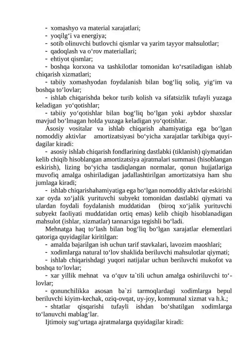 Korxona xarajatlari 3