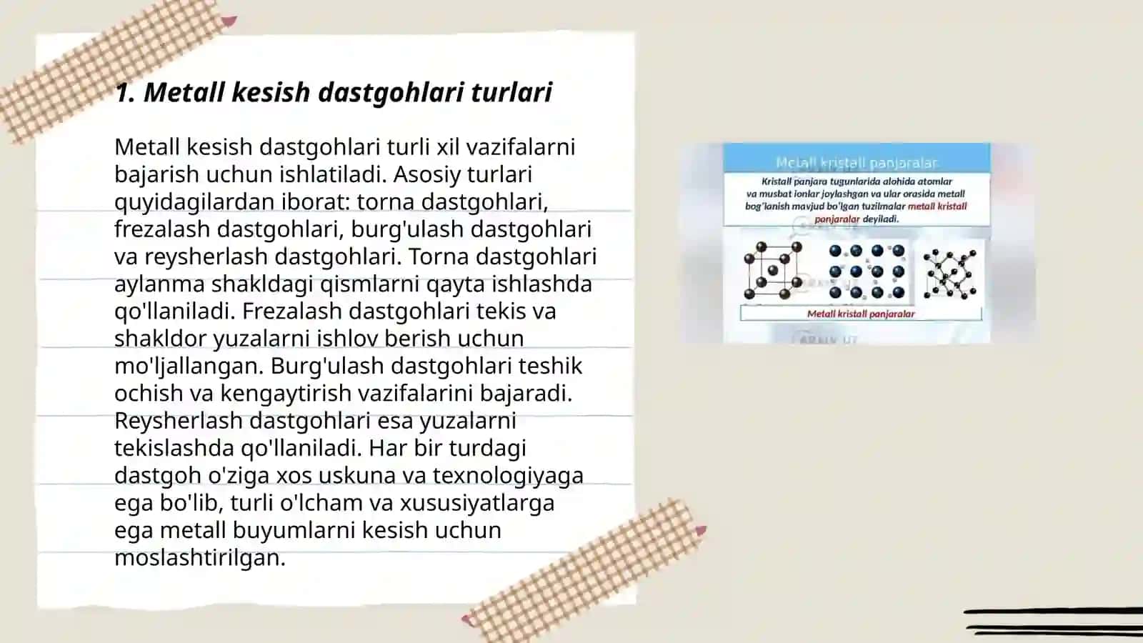 Metall kesish dastgohlari turlari 3