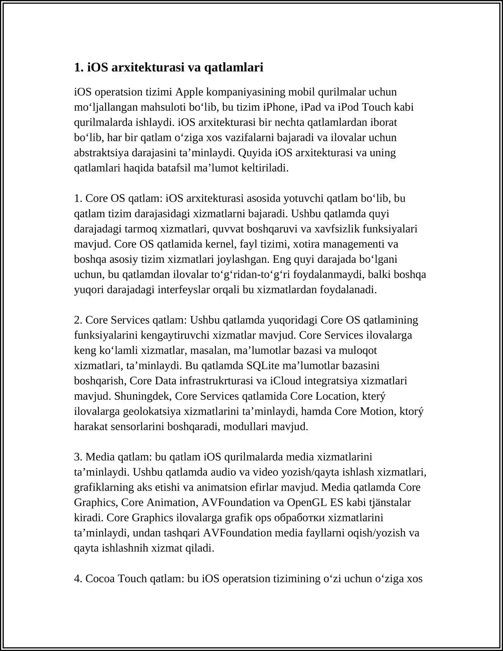 IOS MOBIL OPERATSION TIZIMI 3