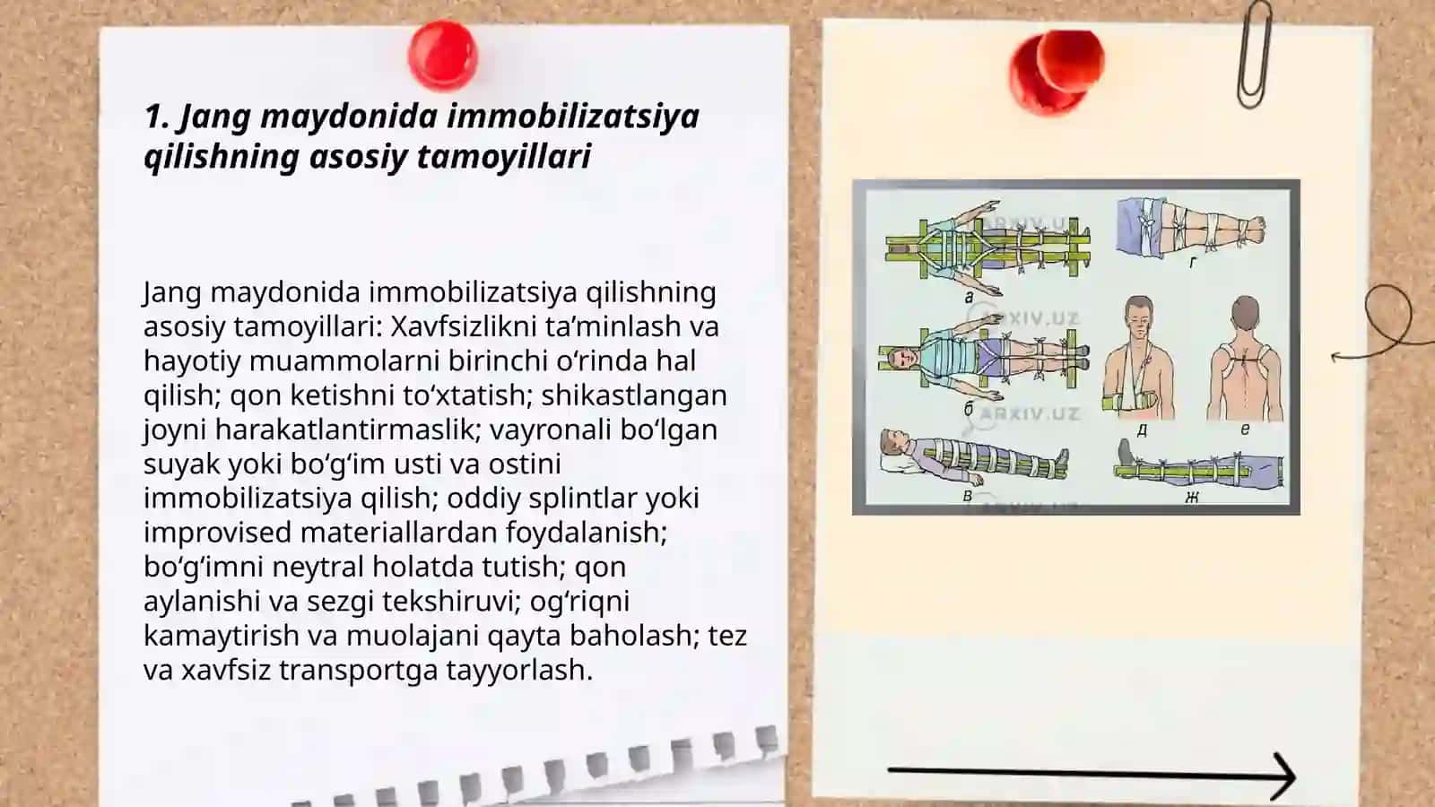 Jang maydonida immobilizatsiya qilish texnikasi 3