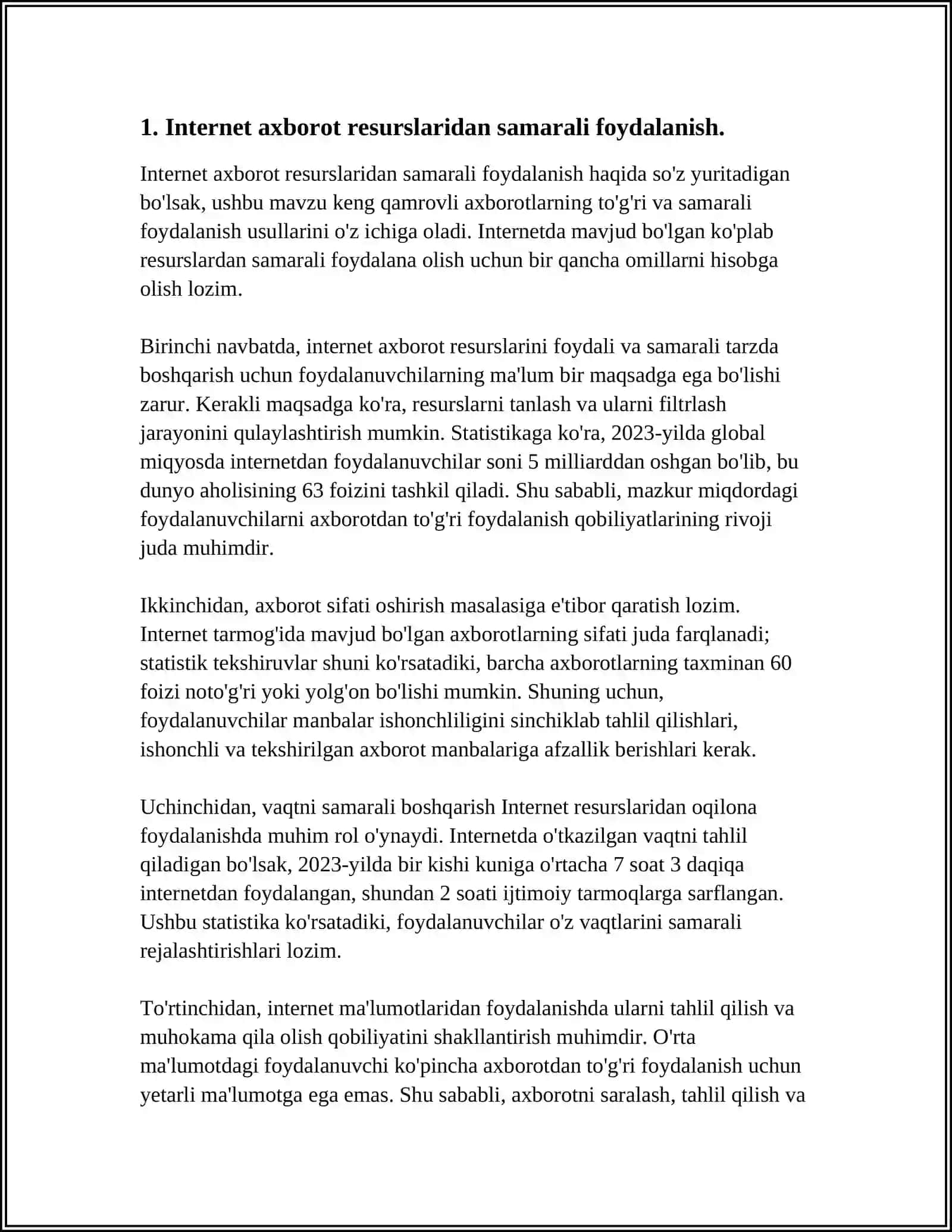 AXBOROTLAR BAZASINI TUZISH 3