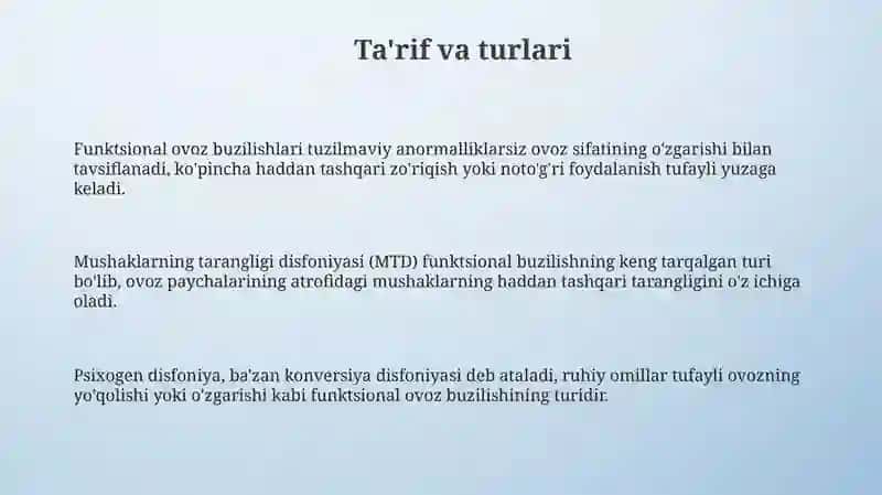 Funksional ovoz buzulishlari 3