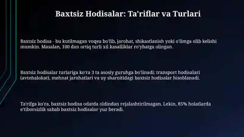 Baxtsiz Hodisalar: Ta'riflar va Turlari 3