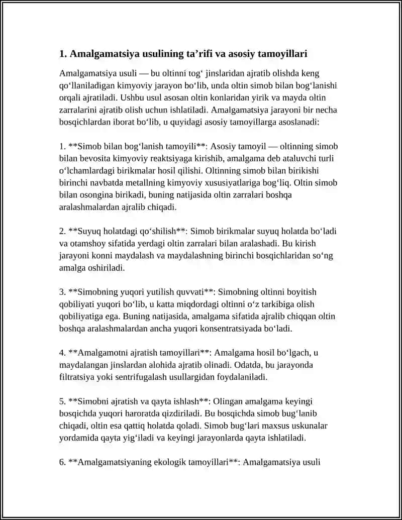AMALGAMATSIYA USULIDA OLTINNI AJRATIB OLISH 3