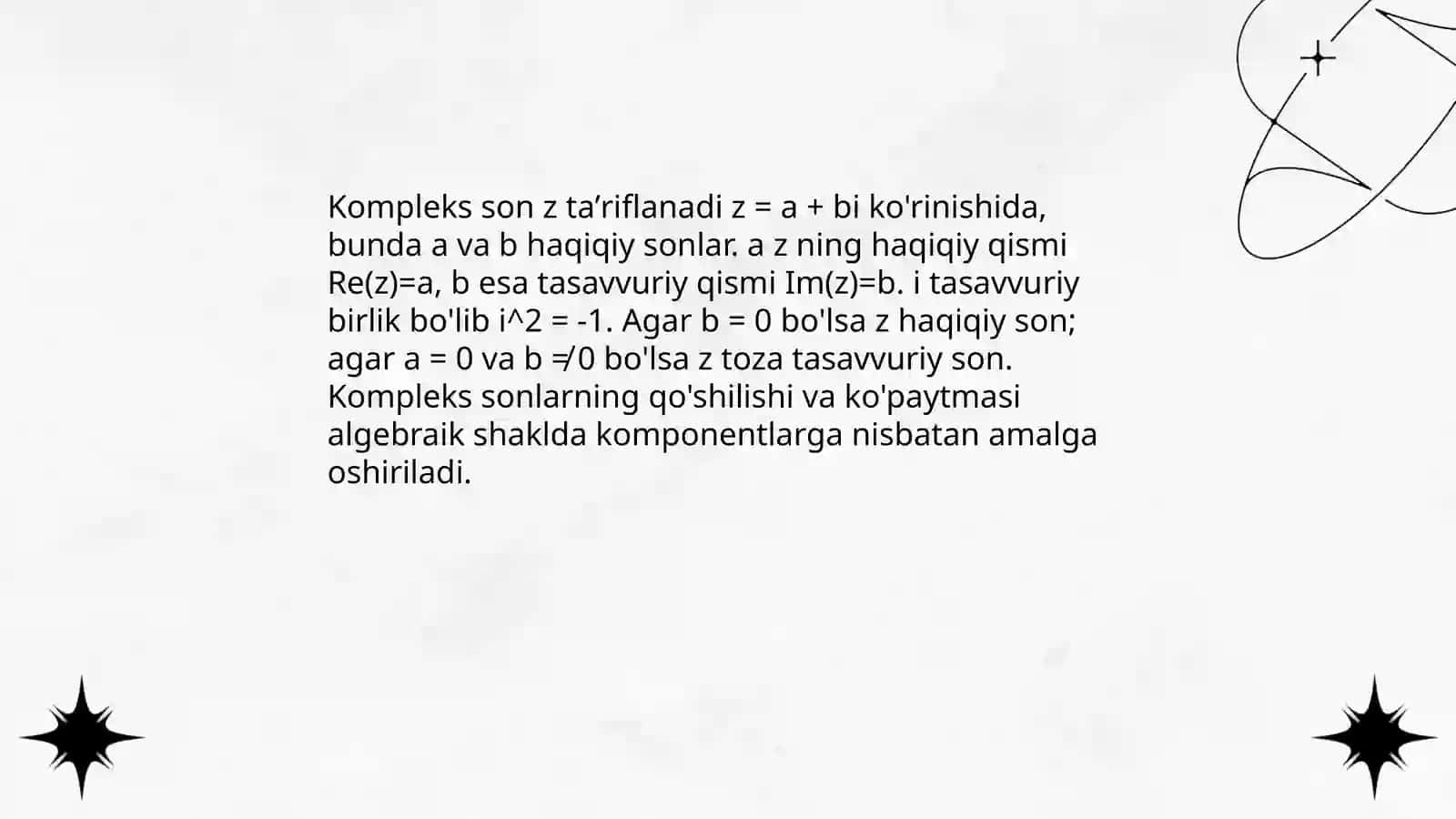 Kompleks sonning algebrik ham trigonometrik shakllari 3