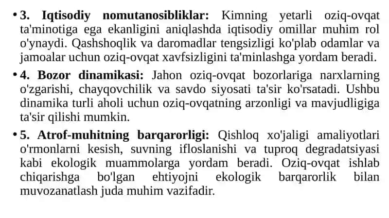 Jahon iqtisodiyotida oziq-ovqat muammosi 3