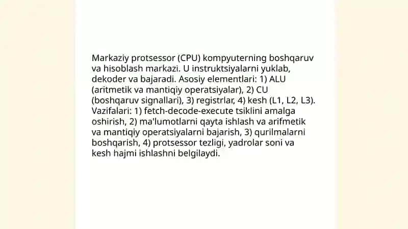 Kompyuterning ichki qurilmalari va ularning vazifasi 3