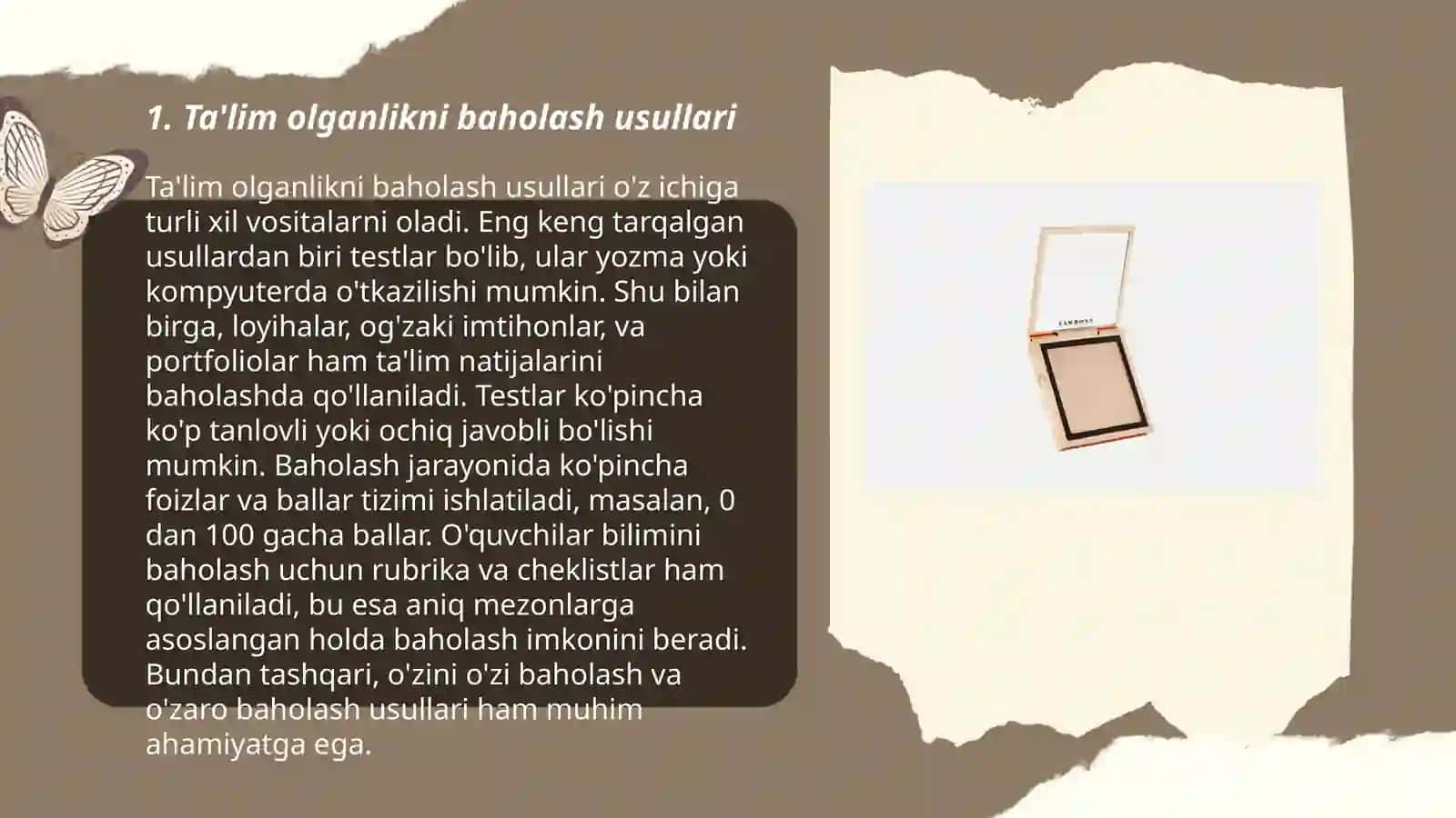 Ta'lim olganlikni tashxis etish 3