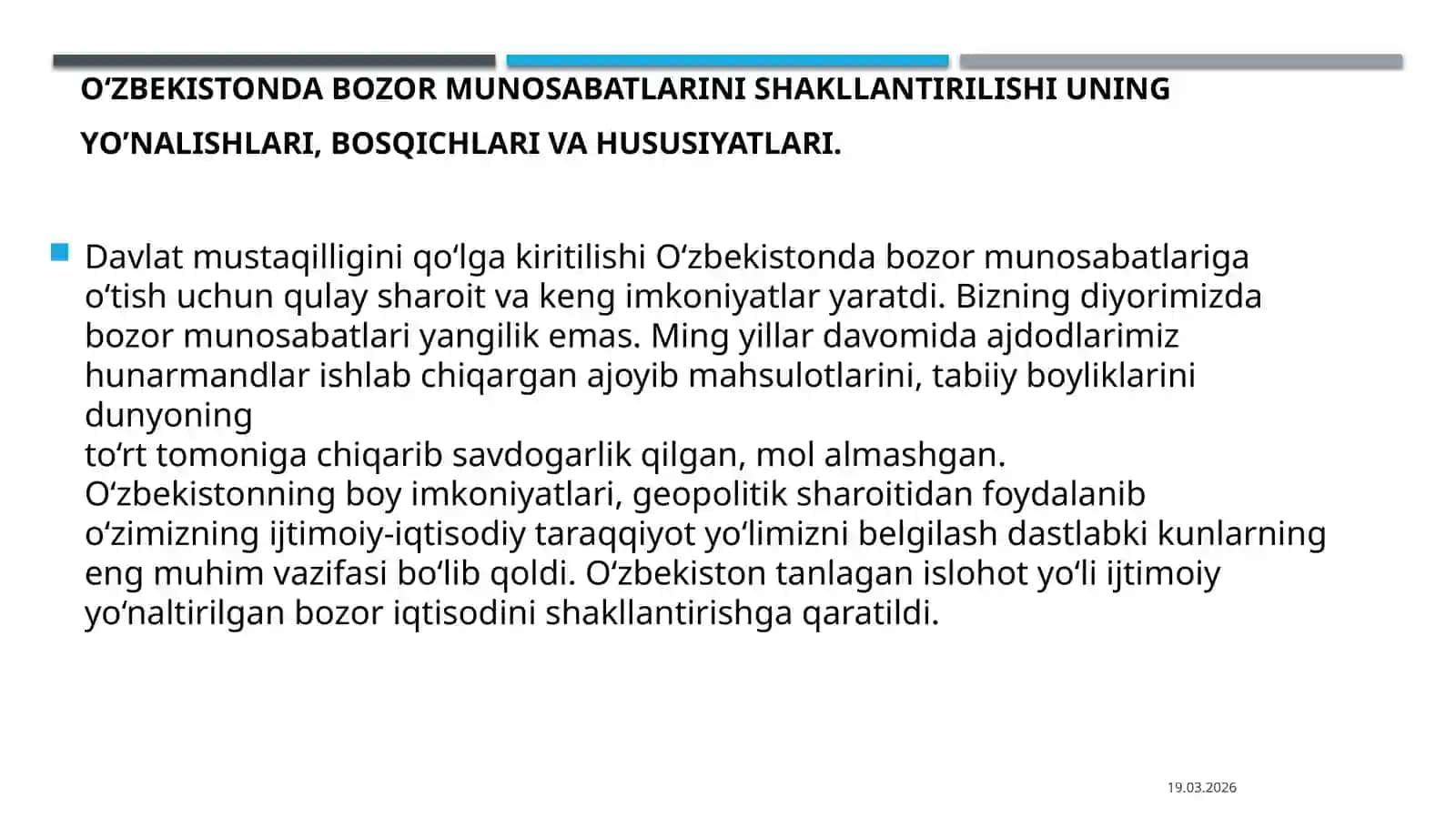 O‘zbekistonda bozor munosabatlarining shakllanishi 3