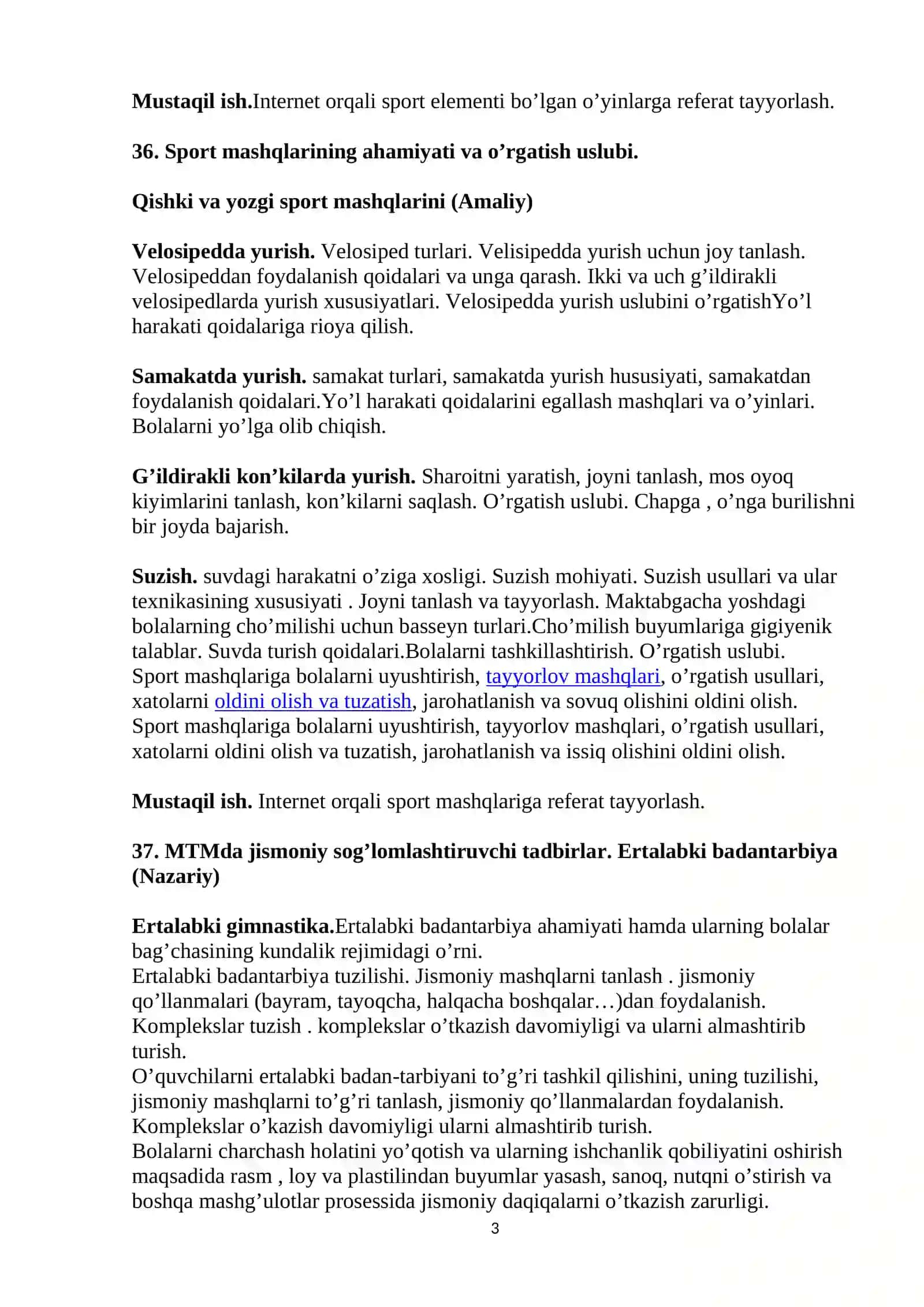 Jismoniy mashg'ulotlar 3