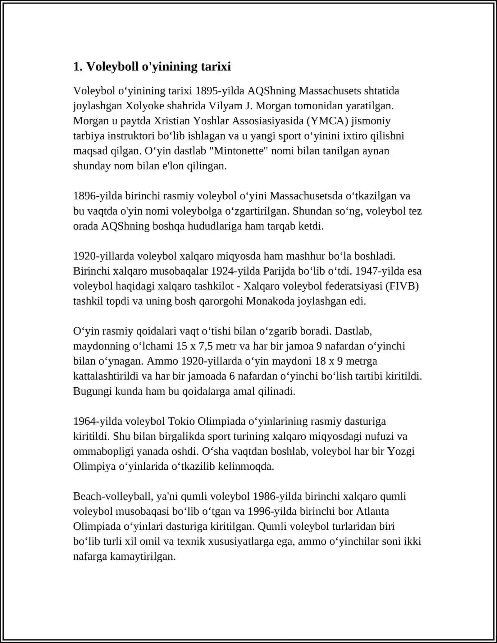 VOLEYBOL ÓYINI HAQIDA REFERAT 3