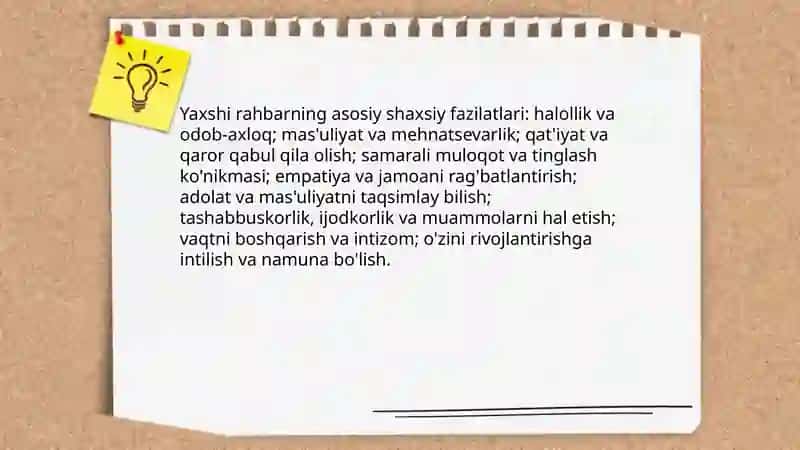 Yaxshi rahbar qanday bo‘lishi kerak? 3