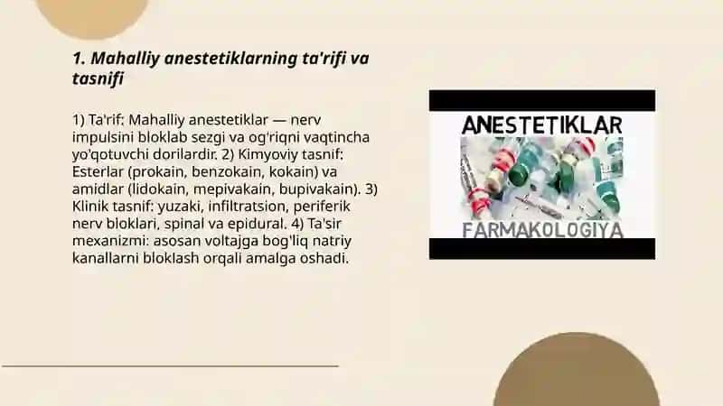 Mahalliy anestetiklar 3