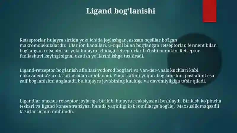 Retseptorlar haqida umumiy ma'lumot 3