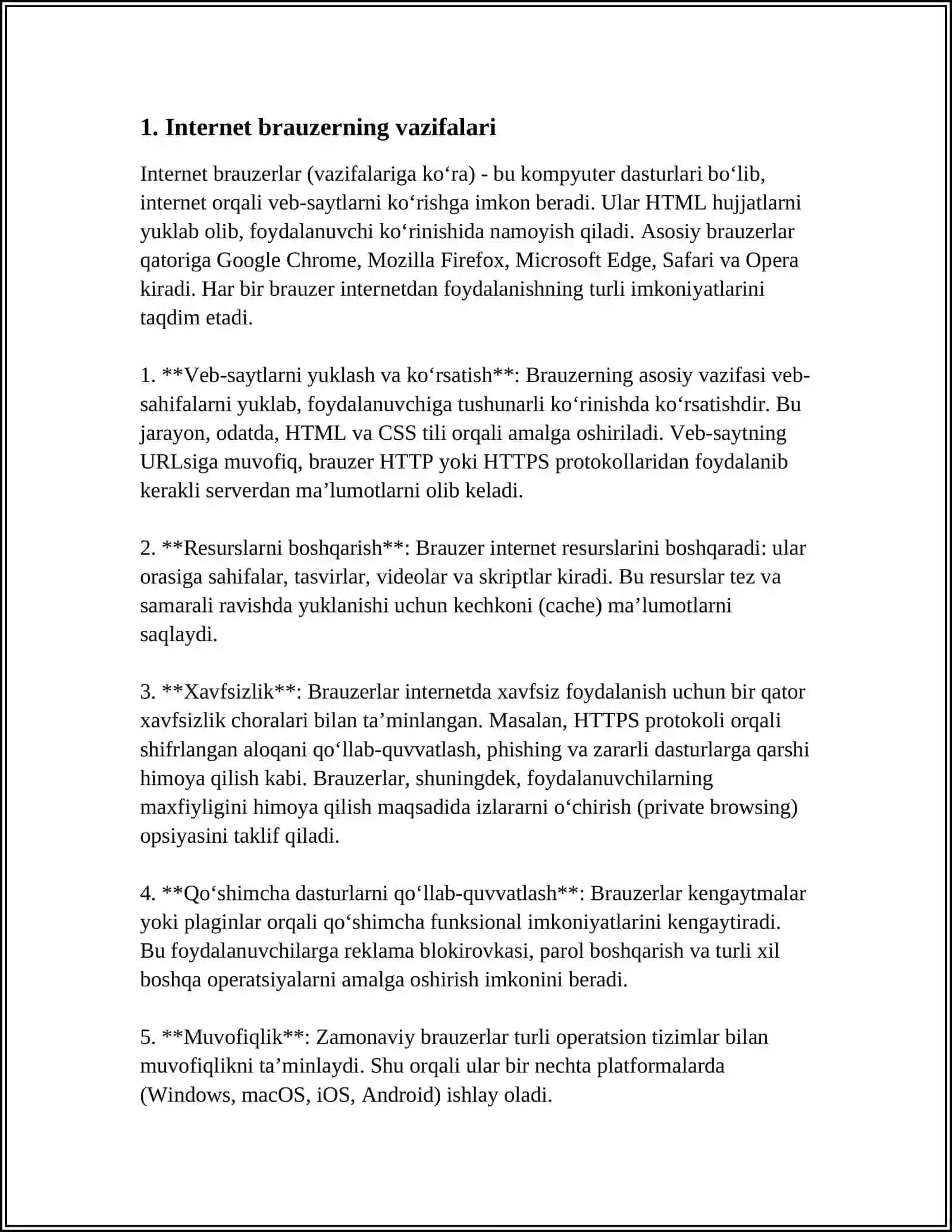 INTERNET BROUZERLARI HAQIDA TUSHUNCHA 3