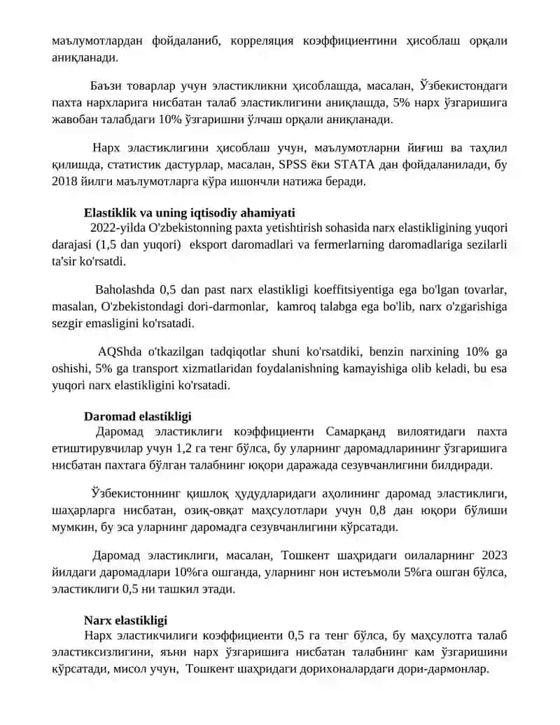 Elastiklik tushunchasi va uning turlari 3
