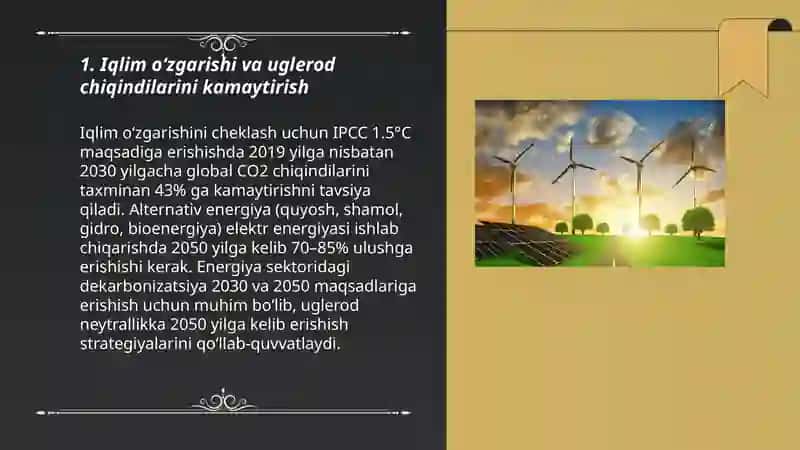 Alternativ energiyaning zaruriyati Mingboyeva Zarnigor 3