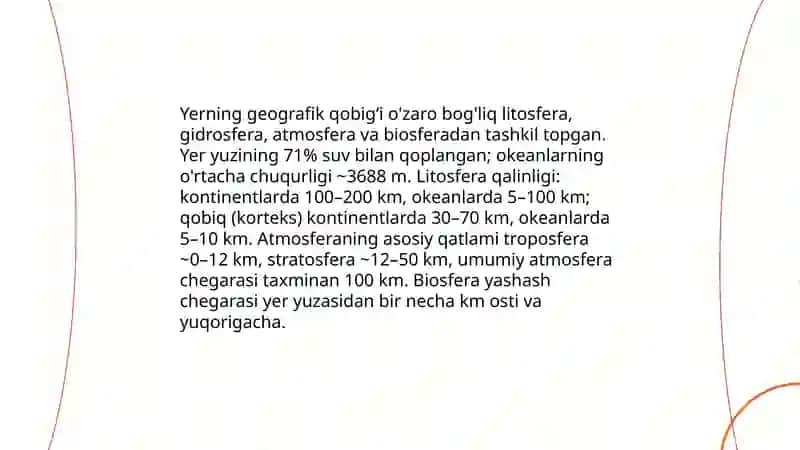 Yerning geografik qobigʼi. Atmosfera 3