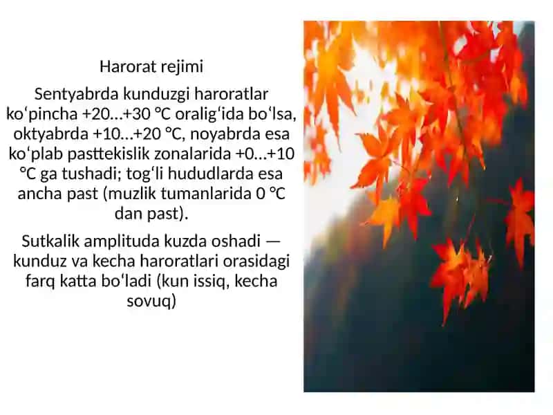 O'rta Osiyo O'lkasida Kuz Fasli 3