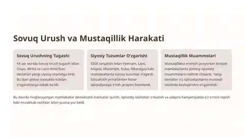 Mustaqillik va Sovuq Urush Ta'siri 3