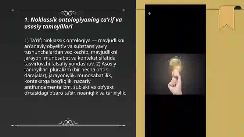 Noklassik ontologiyaning yoʻnalishlari va mohiyati 3