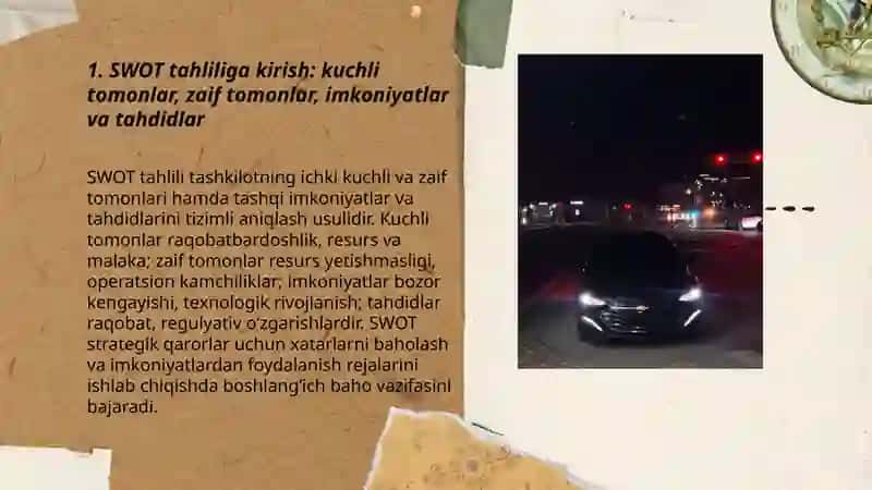 SWOT, TOWS va VRIO usullari 3