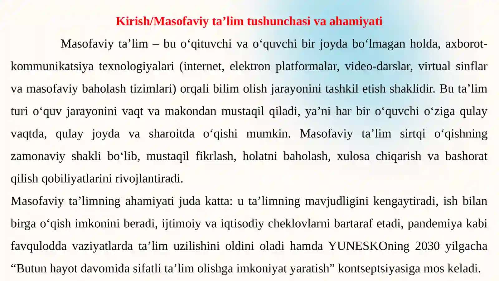 MOODLE MASOFAVIY TA’LIM TIZIMI VA UNING IMKONIYATLARI 3
