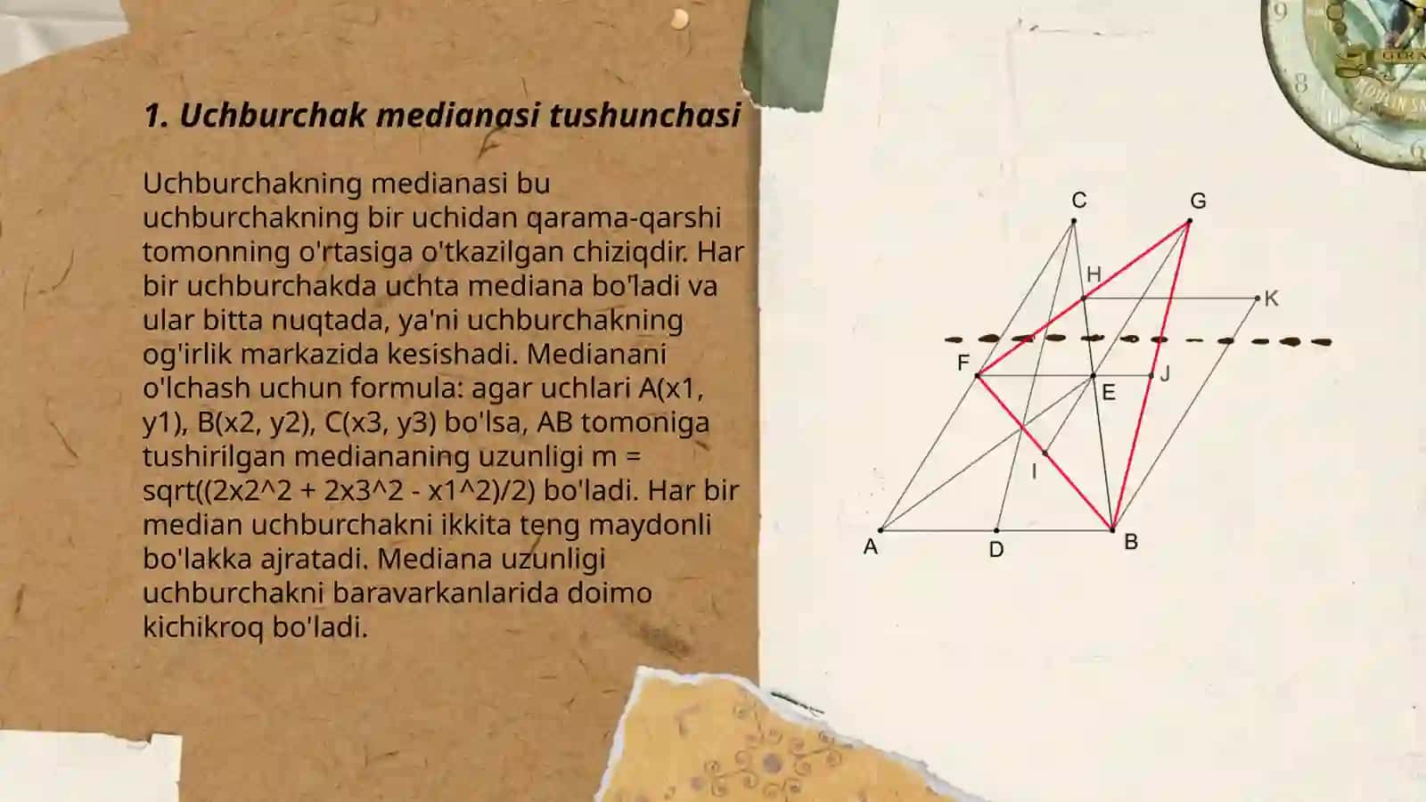 Uchburchak medianasi bissektrisasi 3
