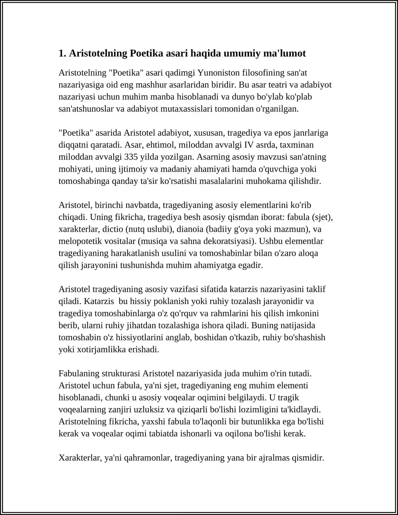 ARISTOTELNING POETIKA ASARIGA SHARH 3