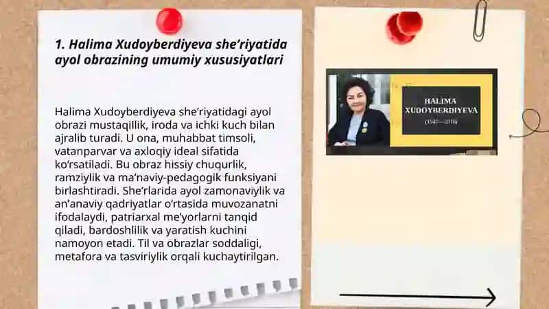Halima Xudoyberdiyeva sheʼriyatida ayol obrazi 3