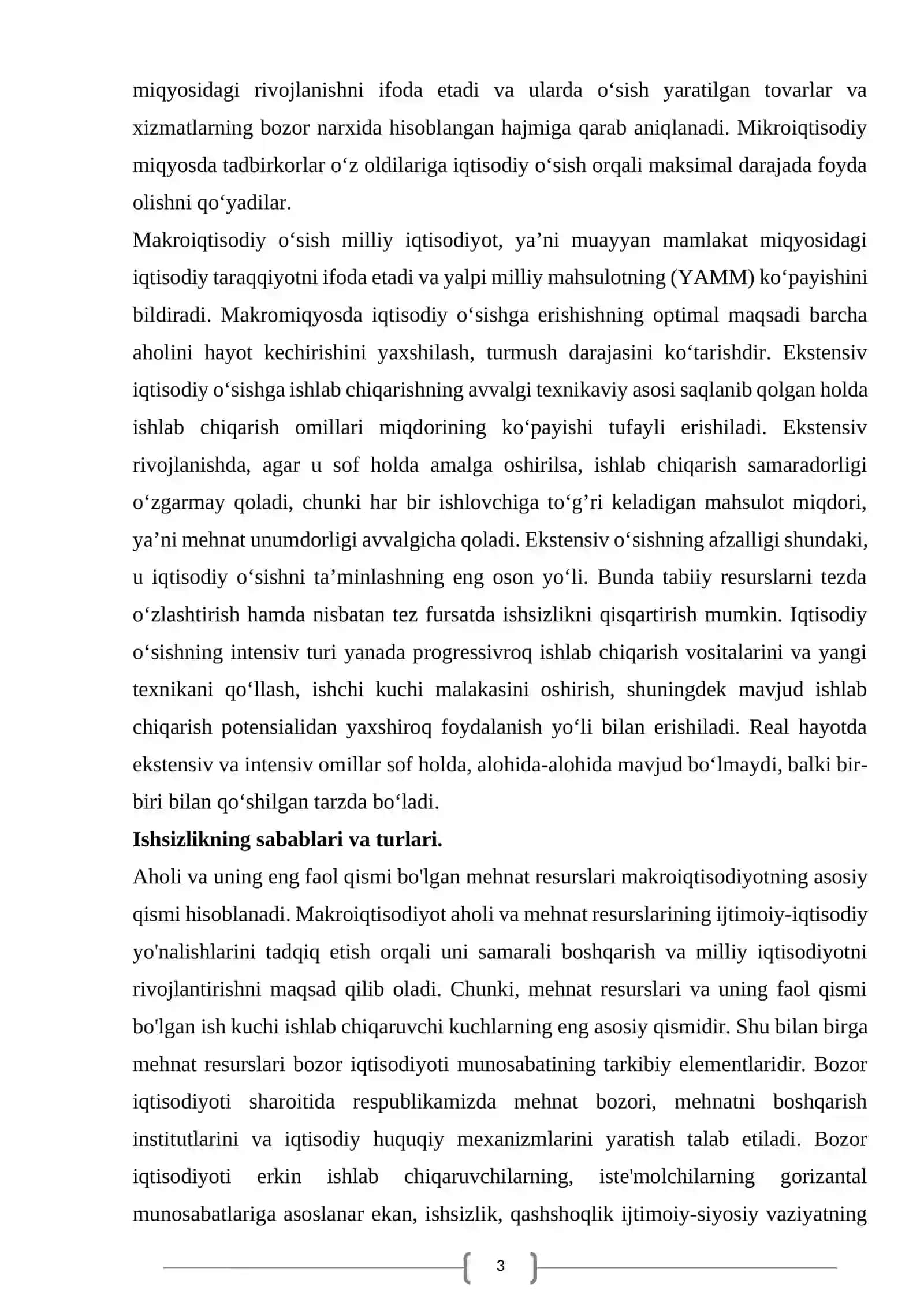 IQTISODIYOT NAZARIYASI KURS ISHI 3