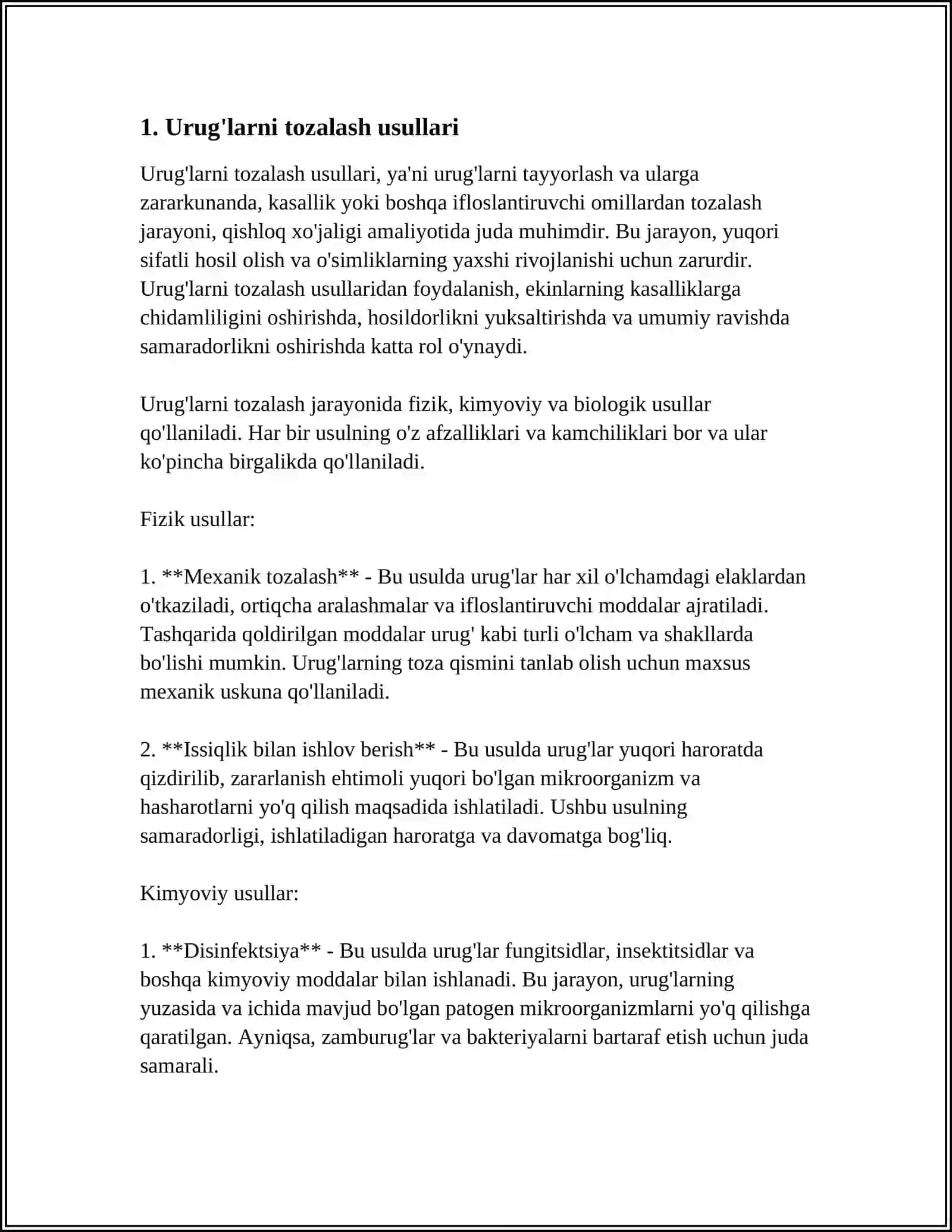Urug'larni tozalash usullari 3