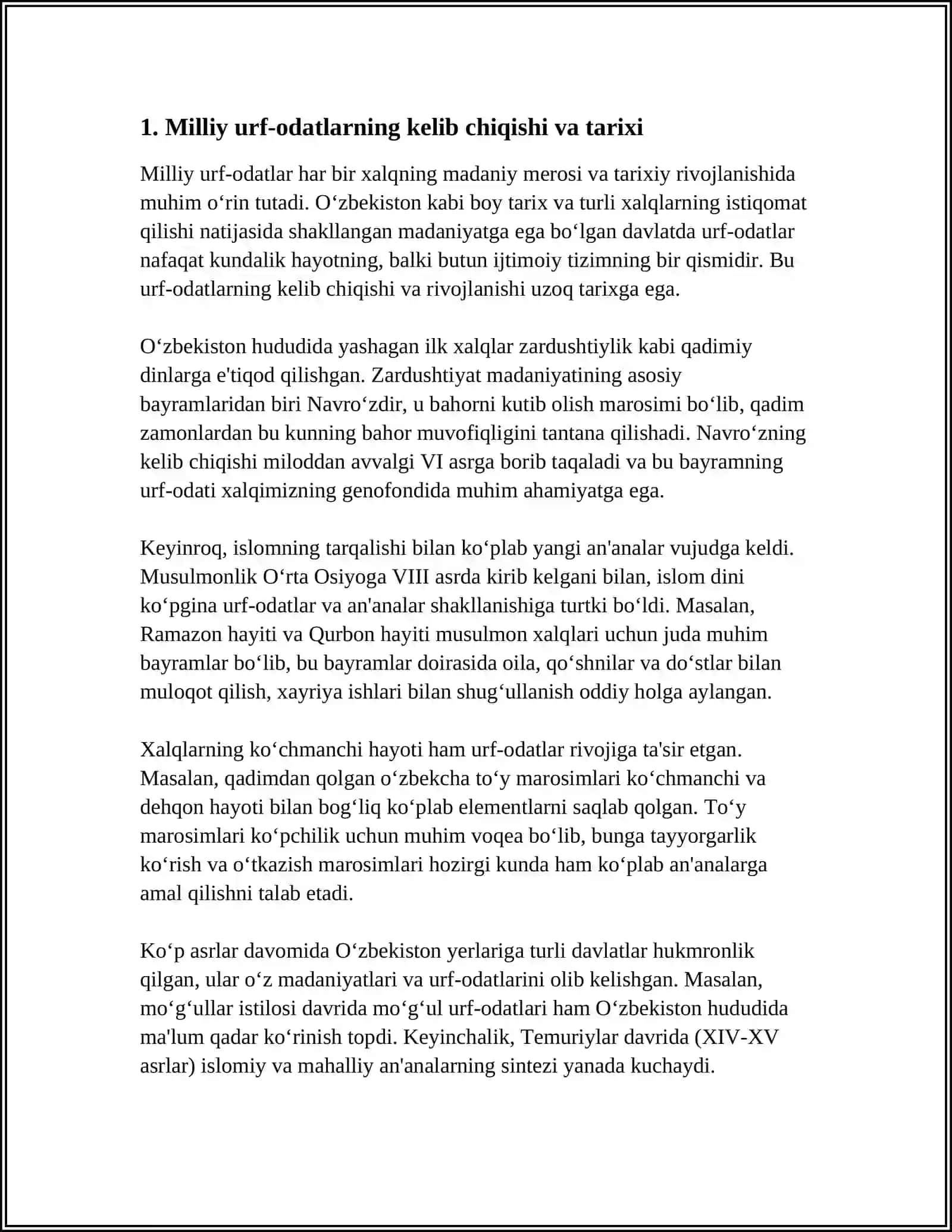 MILLIY URF-ODATLAR, QADRIYATLAR VA AN'ANALARNING QAYTA TIKLANISHI 3