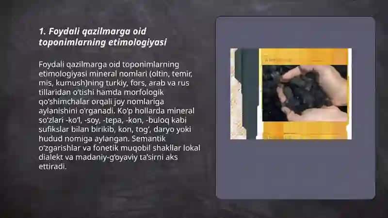 Foydali qazilmalar toponomikasi 3