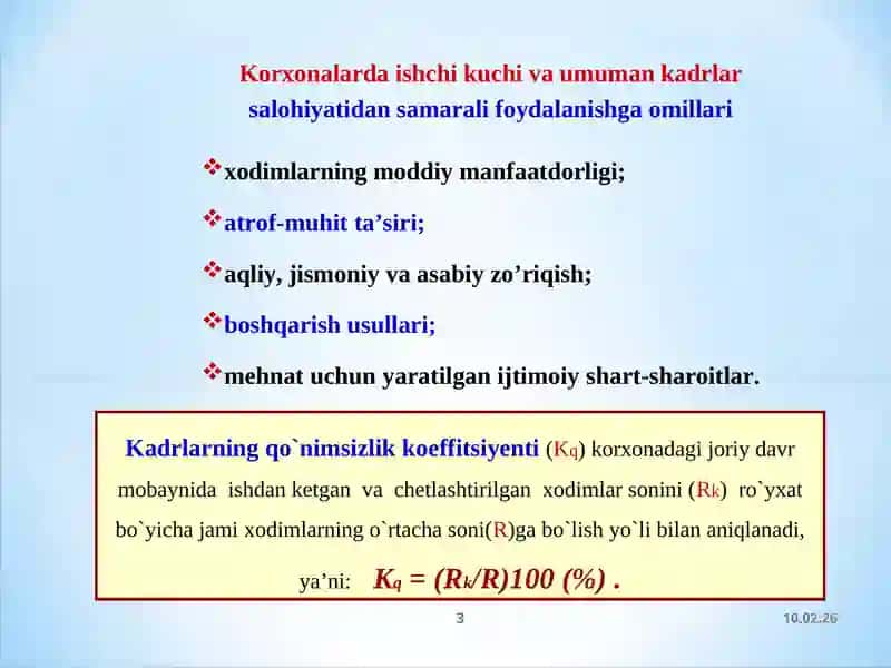 Korxonaningmehnat resurslari 3