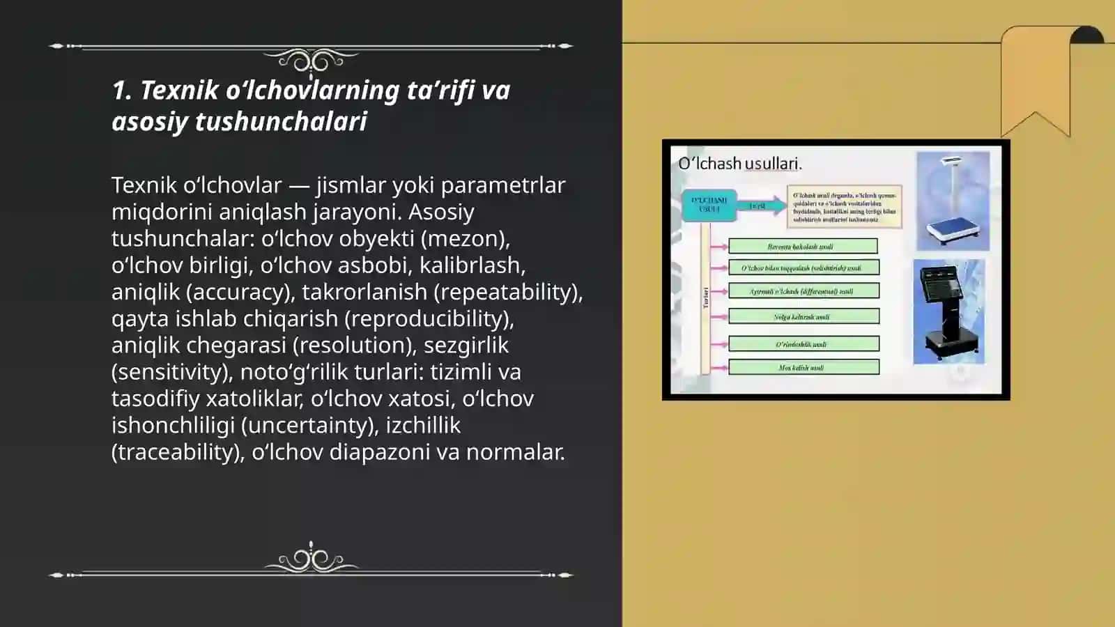 Texnik oʻlchovlarning mohiyati va oʻlchash usullari 3